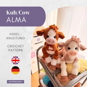 Crochet Pattern Baby Calf – Amigurumi PDF – Plush Cow – Chenille Crochet – DE / EN