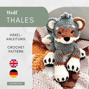 Patrón de Ganchillo Lobo – Amigurumi PDF | Tales – DE/EN