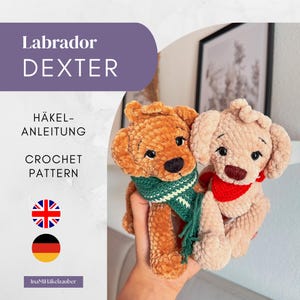 Crochet Pattern Labrador Dog (Low Sew) – Amigurumi PDF | Dexter – DE/EN