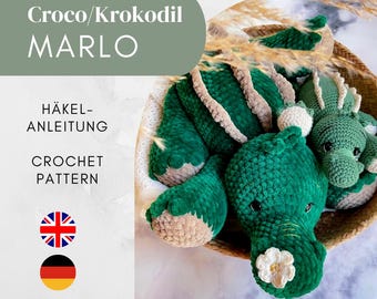 Crochet Pattern Crocodile – Amigurumi PDF – Crochet Pattern Crocodile Marlo DE/EN