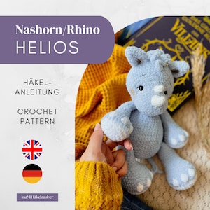 Crochet Pattern Rhino – Amigurumi PDF – Häkelanleitung Rhino Helios DE/EN