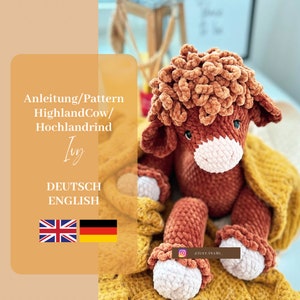 Crochet Pattern Ivy Highland Cattle(Language: German / English) *Amigurumi*