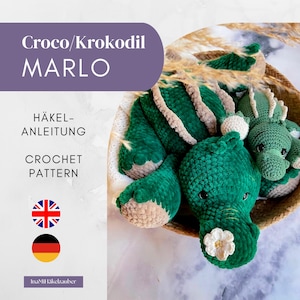 Crochet Pattern Crocodile – Amigurumi PDF – Crochet Pattern Crocodile Marlo DE/EN