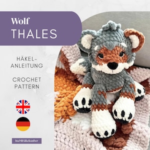 Wzór szydełkowy Wilk – Amigurumi PDF | Thales – DE/EN