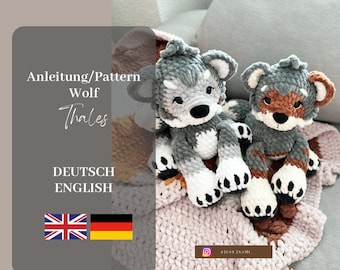 Haakinstructies/Haakpatroon Wolf Thales (Taal: Duits/Engels) *Amigurumi*