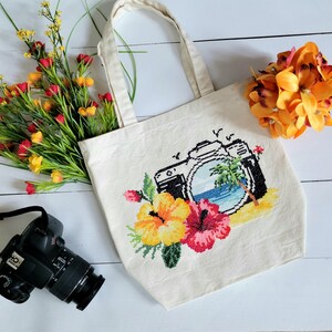 Camera Photo Tote Bag ~ Beach ~ Tropical