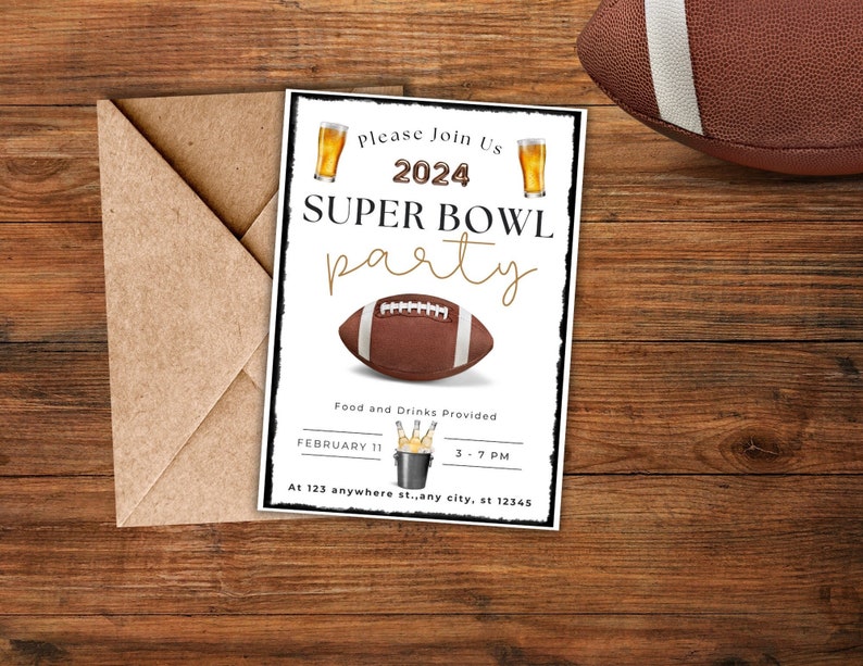 Editable Super Bowl Party Invitation, Digital Invitation Etsy Editable Super Bowl Party Invitation, Digital Invitation Etsy