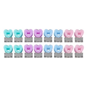 Heart Shape Fashion Hollow Metal Binder 3/4 inch Clips 16 Pcs/Set Photo Notes Letter Paper Clips Stationery Cute Binder Clips Kawaii Photos