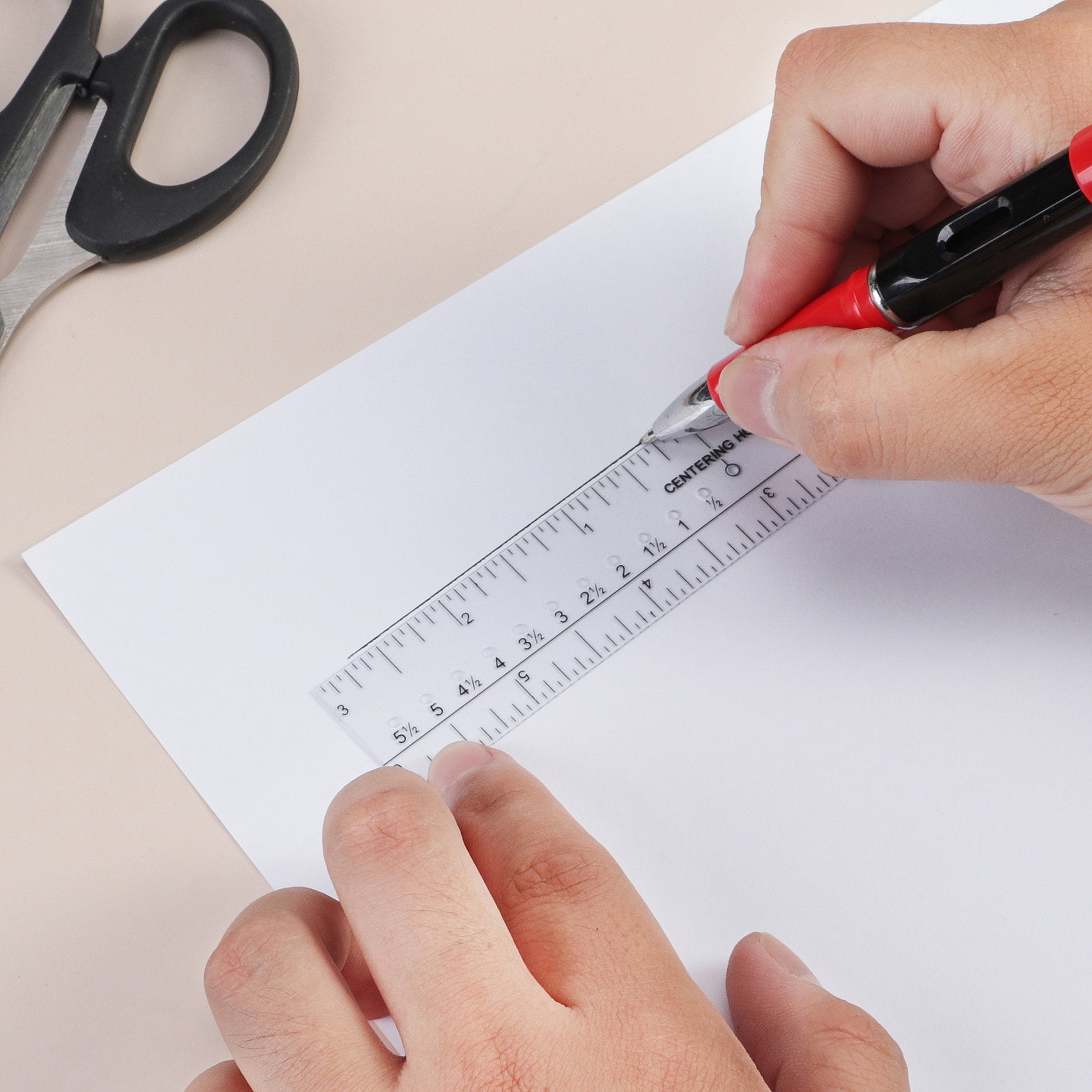 Self Center Finding Ruler See-thru Center Finding Clear Ruler 6 Inches With Centering Hole - Etsy
