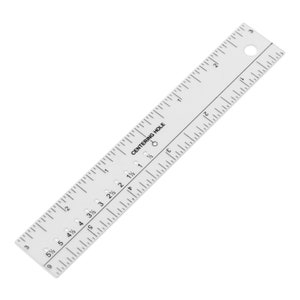See-Thru Center Finding Clear Ruler de 6 pulgadas con orificio de centrado