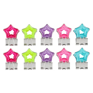 Star Shape Fashion Hollow Metal Binder 1 inch Clips 10 Pcs/Set Photo Notes File Paper Clips Stationery Cute Binder Clips Kawaii Photos