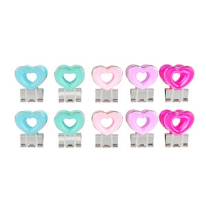 Heart Shape Fashion Hollow Metal Binder 1 inch Clips 10 Pcs/Set Photo Notes Letter File Paper Clips Stationery Cute Binder Clips Kawaii