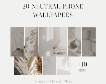 20 iPhone-achtergronden. Minimalistische startschermachtergronden. Neutrale, esthetische vergrendelschermen. Aanpassing van het iPhone-startscherm. Direct downloaden