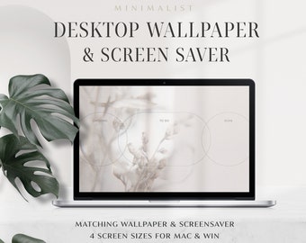 Botanical Desktop Wallpaper Organizer, neutrale screensaver (digitale download)