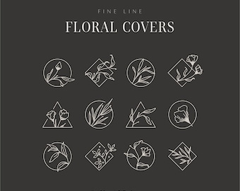 Floral bureaubladmappictogrammen, neutrale Mac- en Windows-covers (digitale download)