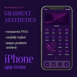 Iconos de aplicaciones de iPhone, paquete mega de 96 iconos con degradados únicos, logotipo minimalista de redes sociales, iconos de línea premium de iOS, pantalla de inicio estética de iOS de Senti