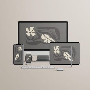 Neutral Aesthetic Wallpapers, Botanical Backgrounds for iPhone, iPad, Tablet, MacBook, iMac, PC, iWatch. Floral Wallpapers, Instant Download