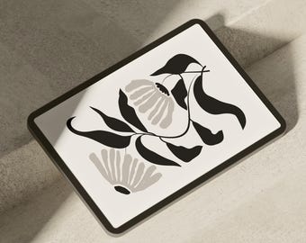 Neutrale bloemen tabletachtergrond: donkere en lichte modus (digitale download)