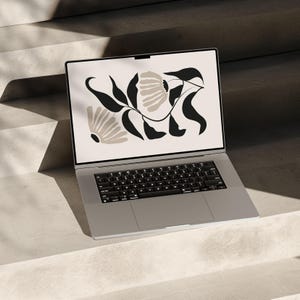 Desktop Wallpaper, Neutral Aesthetic Laptop Background, Botanical MacBook  Wallpaper & Screensaver, Cone Flower Background. Instant Download
