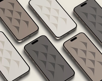 Neutrale geometrische iPhone-achtergrond, licht- en donkermodus (digitale download)