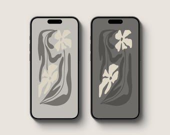 Neutrale telefoonachtergrond. Esthetische iPhone-achtergrond. Botanisch startscherm en vergrendelscherm. Telefoonachtergronden saliegroen. Direct downloaden.