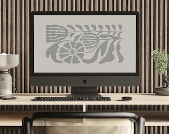 Bureaubladbehang, neutraal esthetische laptopachtergrond, botanische MacBook-behang en screensaver, bordeauxrode en saliegroene achtergrondset.