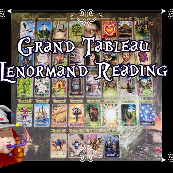 THE GRAND TABLEAU 36 Card Lenormand Psychic Intuitive Reading