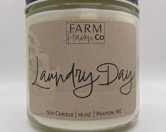 LAUNDRY DAY - soy candle, rustic candle, fresh candle
