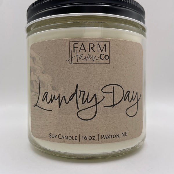 LAUNDRY DAY - soy candle, rustic candle, fresh candle