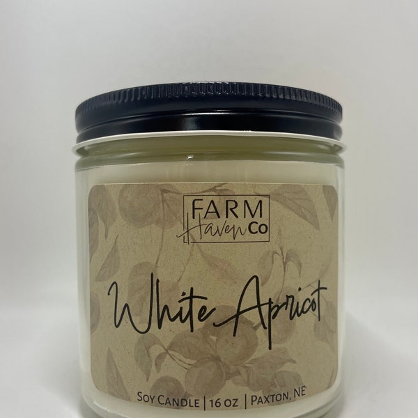 White Apricot - soy candle, coffee candle, spring candle, friend gift