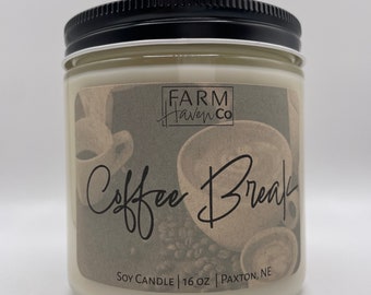 COFFEE BREAK - soy candle, coffee candle, coffee shop candle, friend gift
