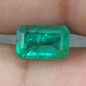 1.84ct Certified Deep Green Natural Zambian Emerald Minor Oiled  loose Gemstone