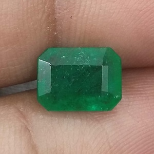 2.20ct Certified Deep Velvet Green Natural Zambian Emerald Minor Oiled  loose Gemstone