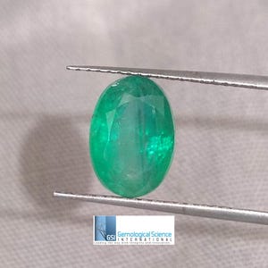 Certified 2.25ct Medium Intense Green Natural Zambian Emerald Minor Oiled Loose Gemstone