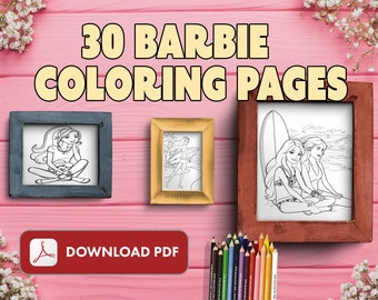 Barbie-Puppen Malseiten, 30 Seiten zum Ausmalen, Ken, Puppen, Barbie
