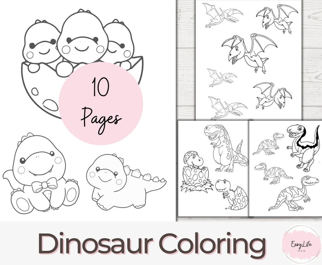 Dinosaur Coloring Pages, Preschool, Prek Worksheet, Homeschool