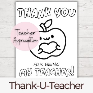 Remerciements du professeur à imprimer, cadeau de la semaine de remerciement pour le professeur, merci pour le professeur, pages à colorier, écoliers, téléchargement numérique instantané