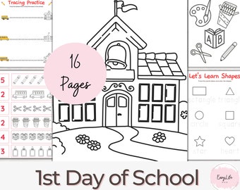 First Day of School Activities: Pre-K, Kindergarten Worksheets (PDF)