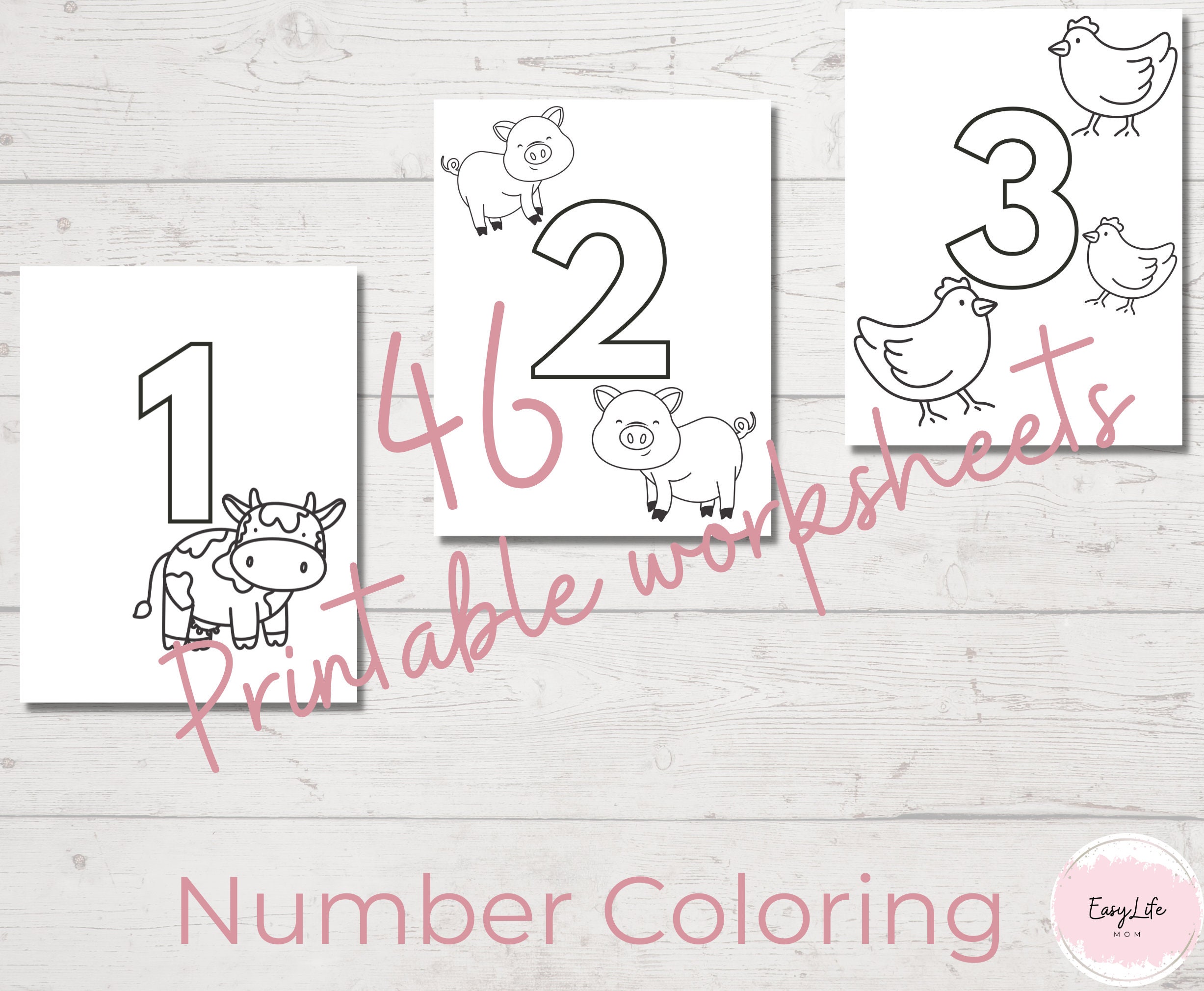 46 Printable Alphabet & Number Coloring Pages,preschool, Coloring Book
