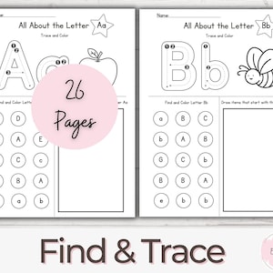 Preschool Worksheets Find & Trace the Alphabet Worksheets Preschool Trace Letters PreK Worksheets Learning Activities Preschool ABC Coloring