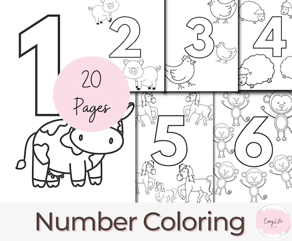 20 printable numbers coloring pages coloring page preschool etsy denmark