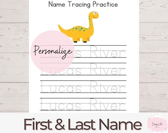 Custom First & Last Name Practice,  Name Practice Printable, Name Practice for Kids, Name Writing Practice, Hand Writing Practice