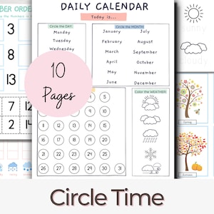 Activités du temps du cercle préscolaire, idées du temps du cercle pour le préscolaire, prématernelle, feuille de travail sur la météo et les saisons préscolaires, imprimable préscolaire