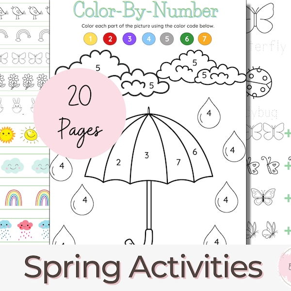 Spring Activity Bundle, Preschool Activities, PreK Worksheets, Learning Activities, Coloring, Spring Time Printable Activity Bundle