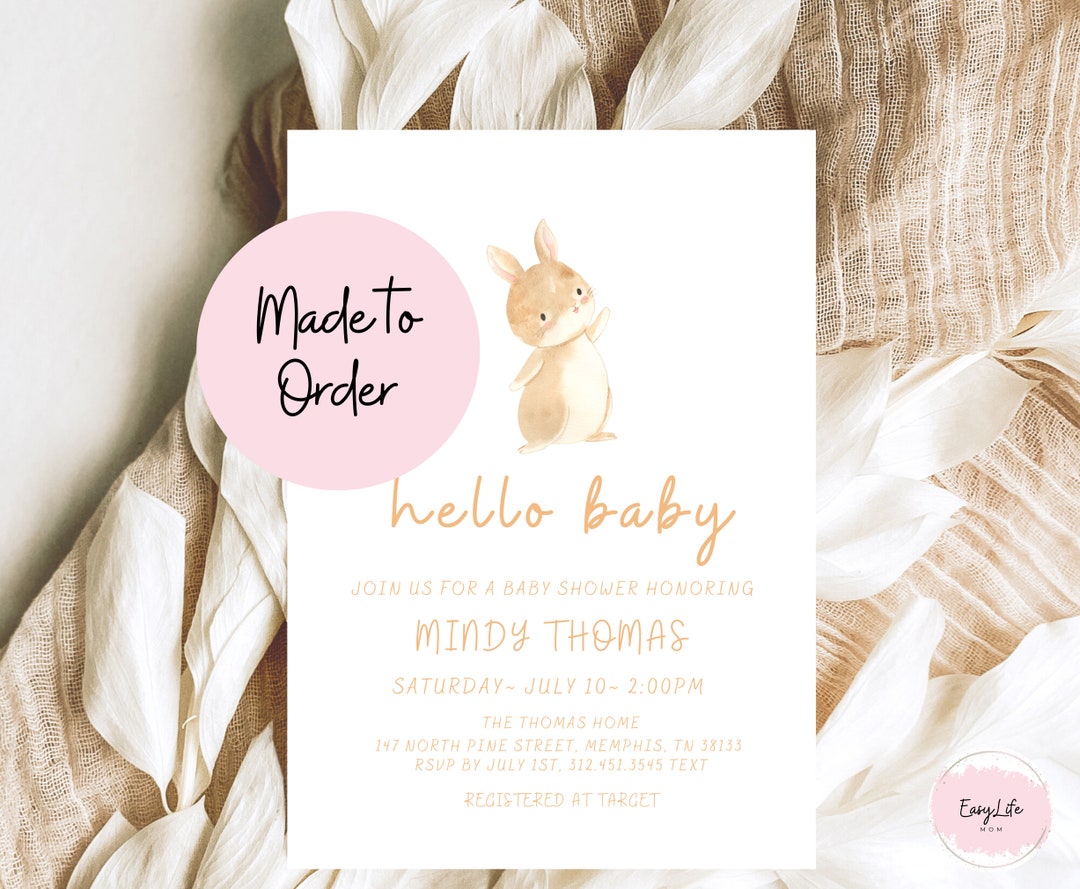 Custom Baby Shower Invitation, Personalized Baby Shower Invitation