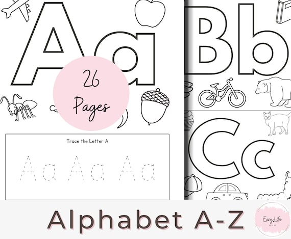 26 printable alphabet all about the letter worksheets etsy