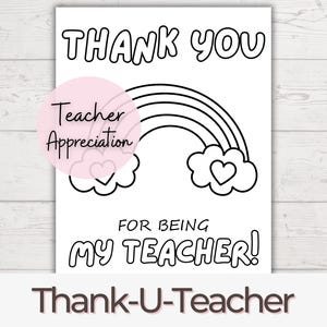 Remerciements du professeur à imprimer, cadeau de la semaine de remerciement pour le professeur, merci pour le professeur, pages à colorier, écoliers, téléchargement numérique instantané