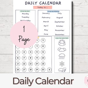 Vorschul-Tageskalender, Homeschool-Kalender, Wetterkarte, Kinder-Tageskalender, Vorschul-Kreiszeit, Lernkalender für Kleinkinder