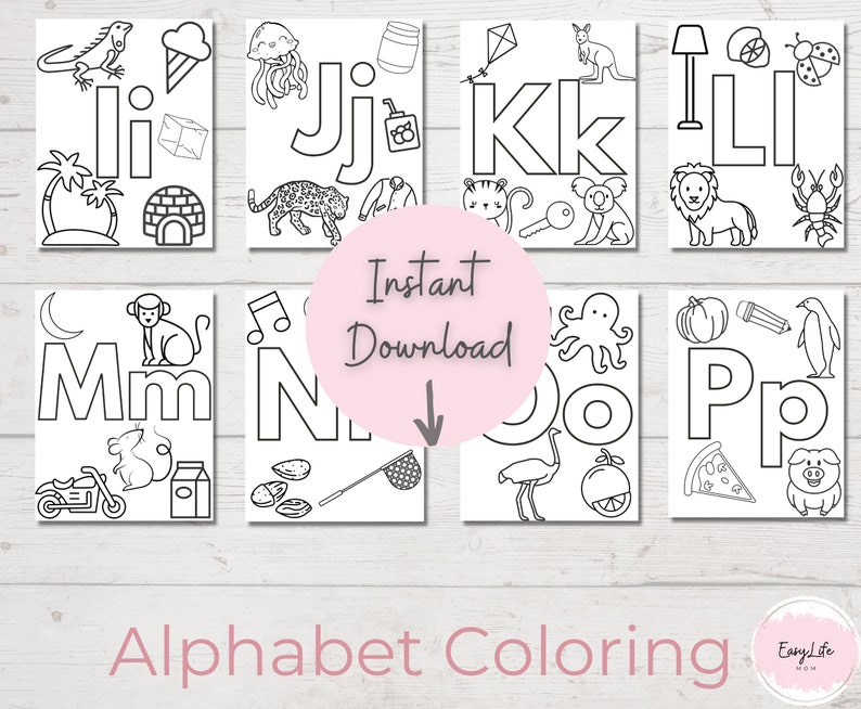 46 Printable Alphabet & Number Coloring Pagespreschool - Etsy Canada