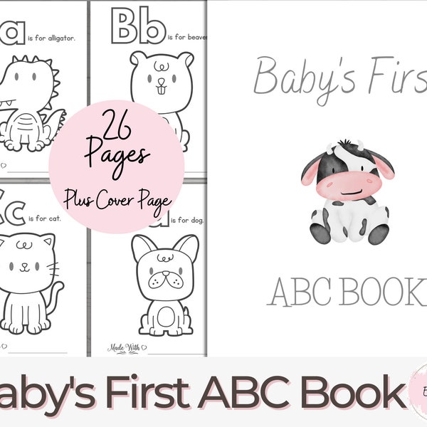 Baby's First ABC Book, ABC Book Baby Shower, Abc Book Baby, Abc Book Baby Shower Game, Alphabet Coloring Book, Baby Shower Coloring Pages